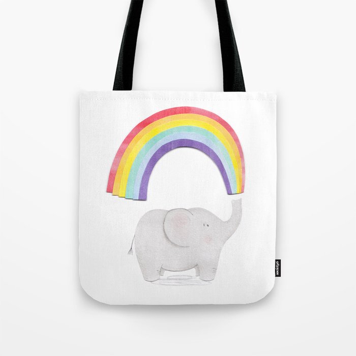 Rainbow Elephant Tote Bag
