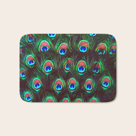 Peacock Feathers Bath Mat
