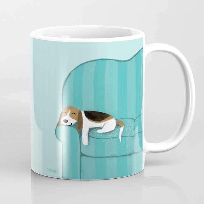 Happy Couch Beagle | Cute Sleeping Dog Coffee Mug