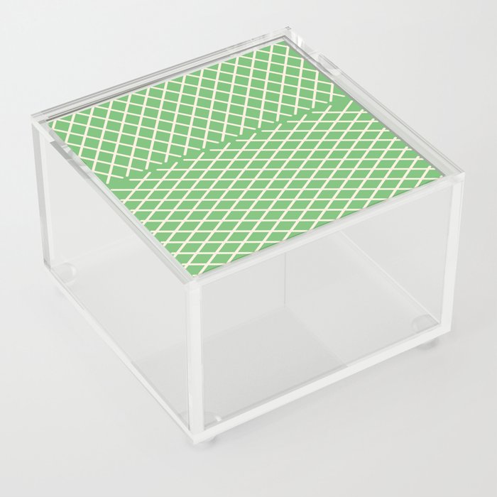 Pastel Green Cross-Hatch Patch Pattern  Acrylic Box
