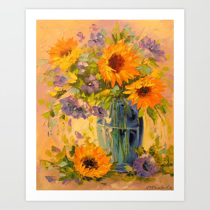Bouquet of sunflowers Art Print