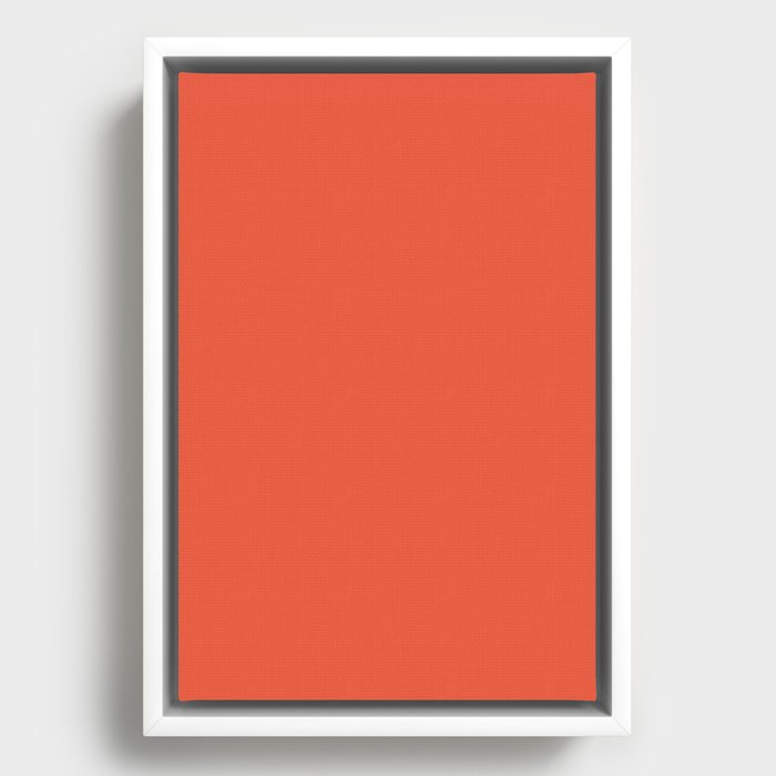 Orange Soda Solid Color Framed Canvas