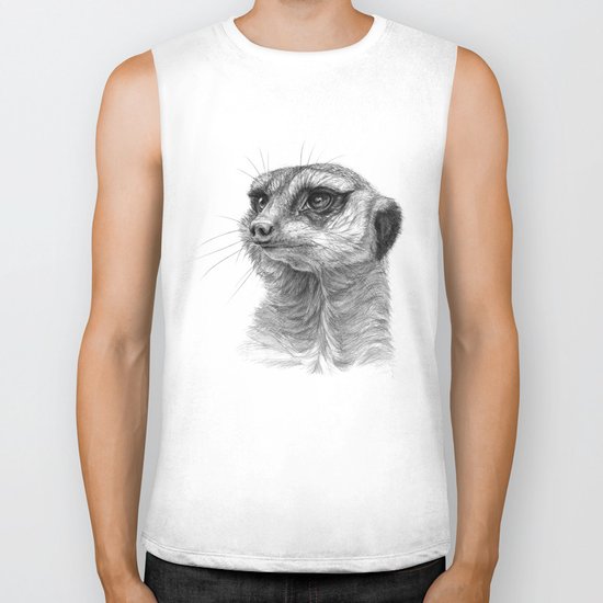 Meerkat-portrait G035 Biker Tank