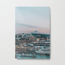 Seattle & Mount Rainier Metal Print