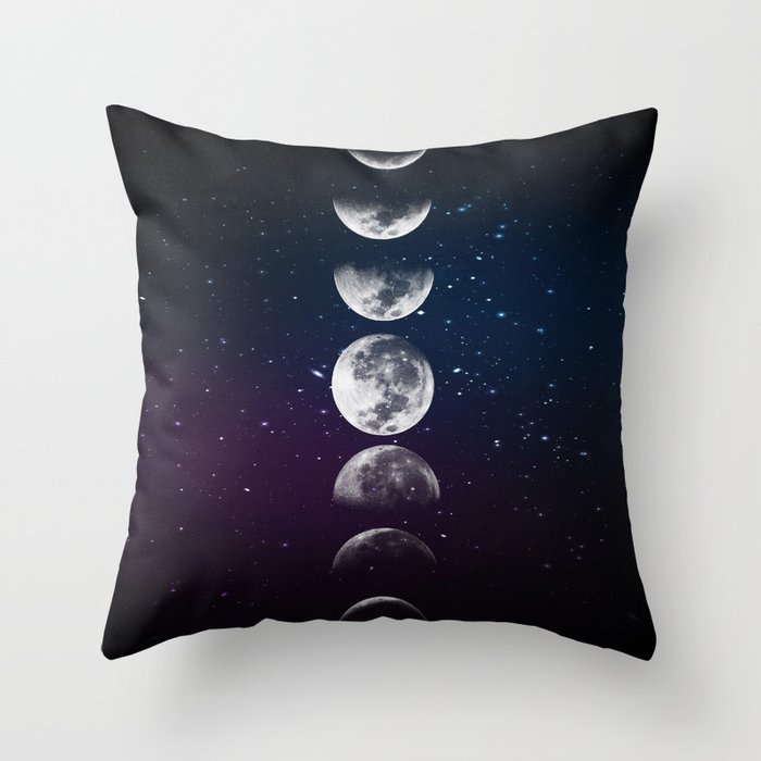 Phases of the Moon Throw Pillow