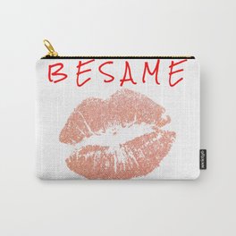 BESAME / Kiss Me Spanish / Rose Gold Lips / Glitter Carry-All Pouch