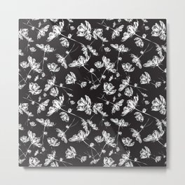 Seamless pattern with beautiful white flower cosmos Metal Print