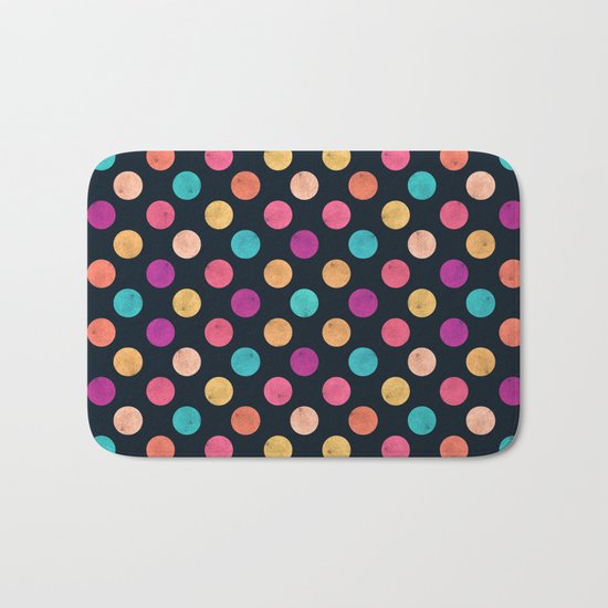 Watercolor Dots Pattern VI Bath Mat