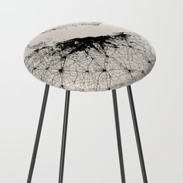 Buenos Aires, Argentica. Black and White City Map - Aesthetic Counter Stool
