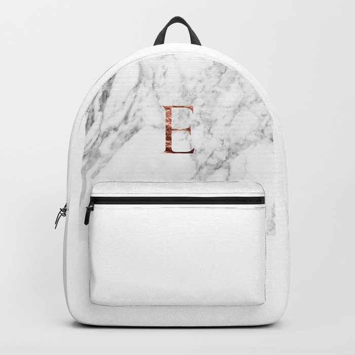 Monogram rose gold marble E Backpack