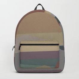 Mountain View Evening Geometric Backpack | Sunset, Gray, Towel, Digital, Landscape, Unset, Earthy, Rug, Pattern, Celestial 