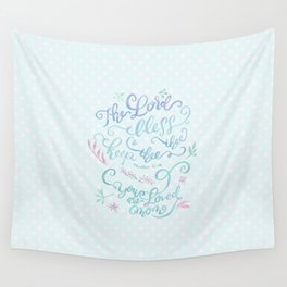 You Are Loved Mom - Number 6:24 - Polka dots Wall Tapestry