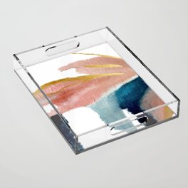 Exhale: a pretty, minimal, acrylic piece in pinks, blues, and gold Acrylic Tray