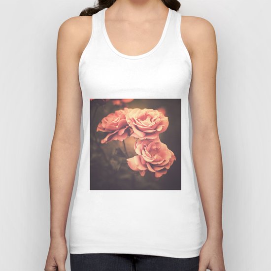 Three Pink Roses (Vintage Flower Photography) Unisex Tank Top