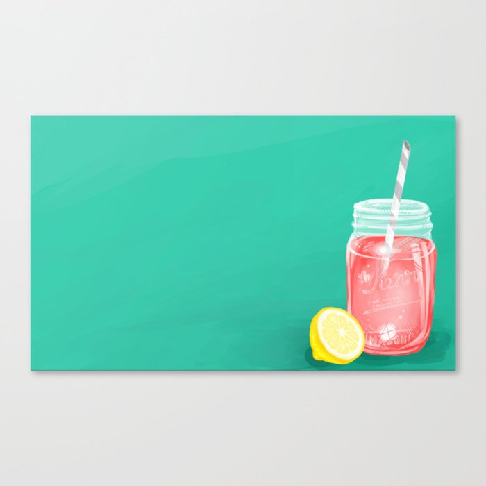 pink lemonade jar Canvas Print