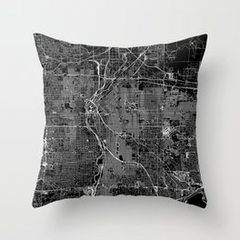 Denver Black Map Throw Pillow