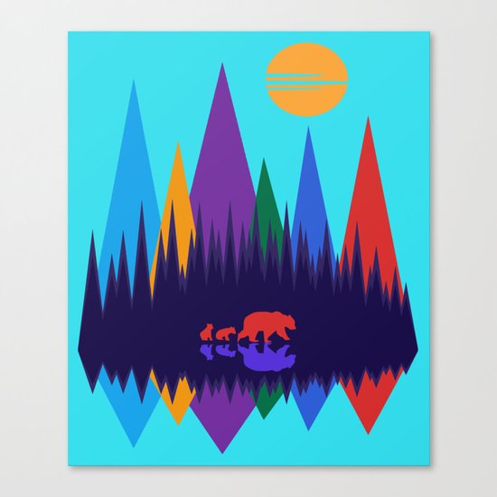 Bear & Cubs #3 Canvas Print