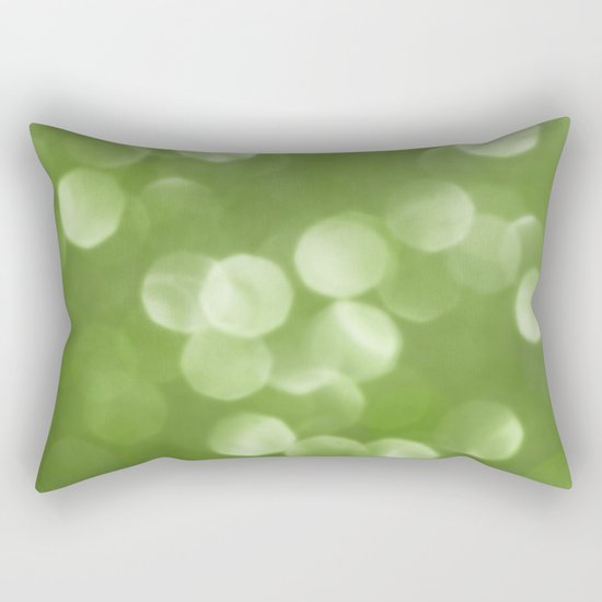 Sparkly Greenery Pantone bokeh Rectangular Pillow