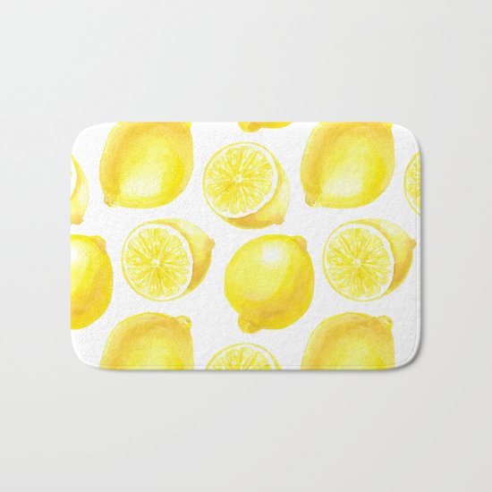 Lemons pattern design Bath Mat