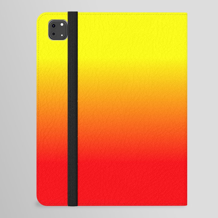 Neon Red and Neon Yellow Ombré Shade Color Fade iPad Folio Case by