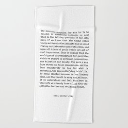 Man's relation to the infinite - Carl Gustav Jung Quote - Literature - Typewriter Print Beach Towel