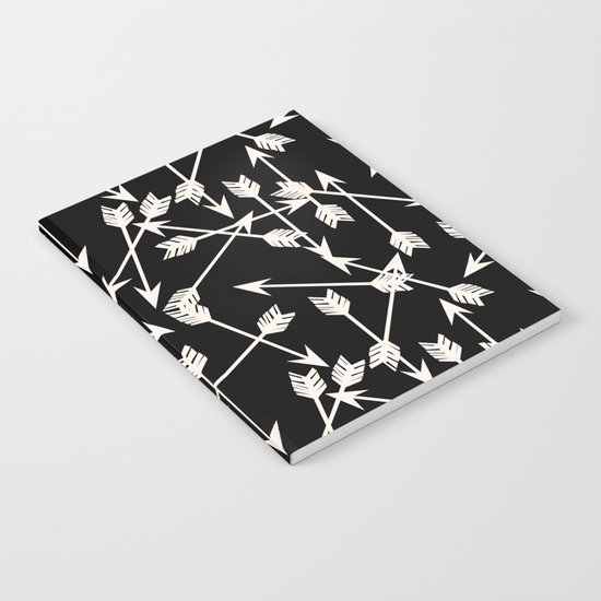 Arrows - Black and White by Andrea Lauren Notebook