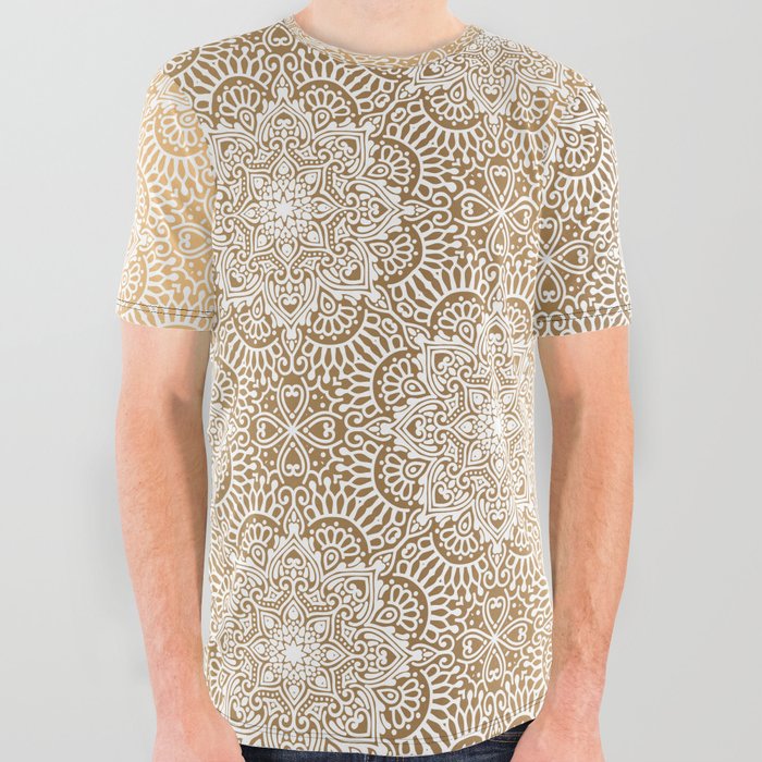 Gold Mandala 18 All Over Graphic Tee