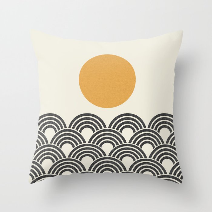 Sun & Wave - Oriental Pattern Throw Pillow
