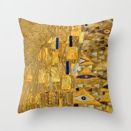 All the World is Gold symbolist portrait painting by Gustav Klimt Throw Pillow