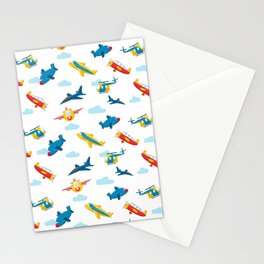 Cute plane pattern Stationery Cards