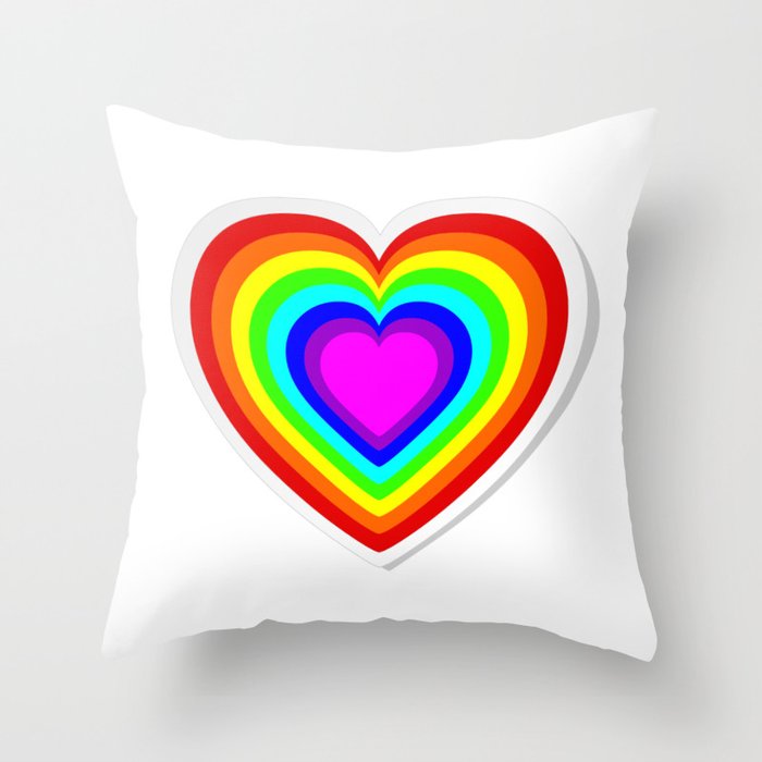Lbgt Rainbow Heart Throw Pillow By Pixxart Society6