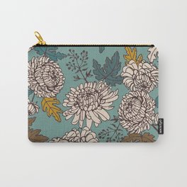 Turquoise flowers Carry-All Pouch