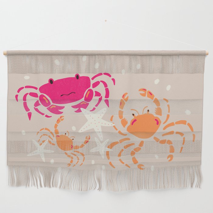 CRABS WALKING ON THE BEACH - sand Wall Hanging