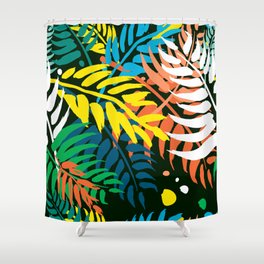 Seamless pattern palm leaves Shower Curtain
