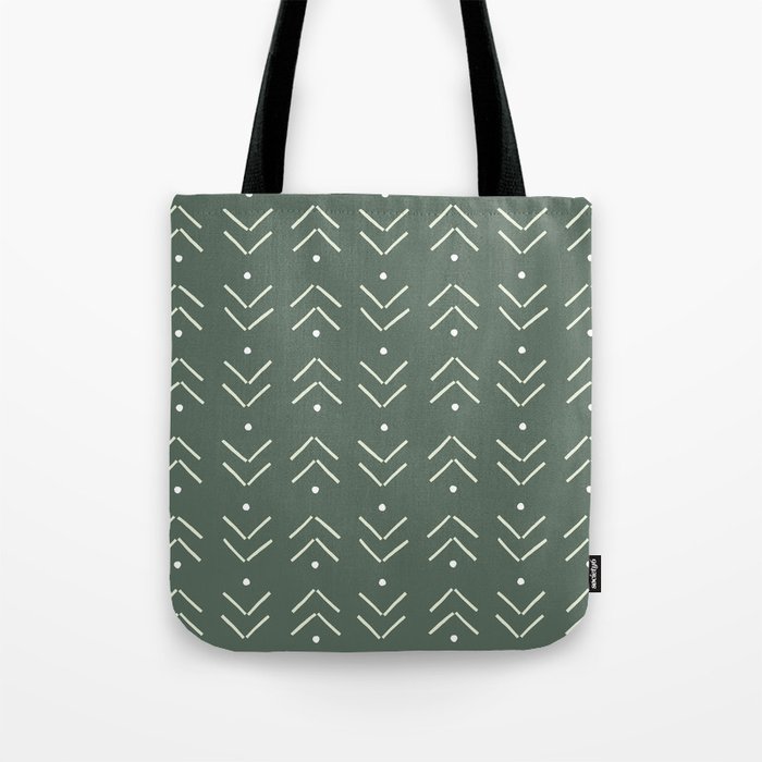 Arrow Geometric Pattern 1 in Sage Green Tote Bag