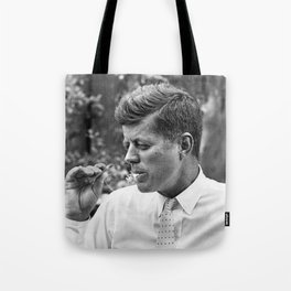 John F Kennedy JFK Smoking Marijuana Tote Bag