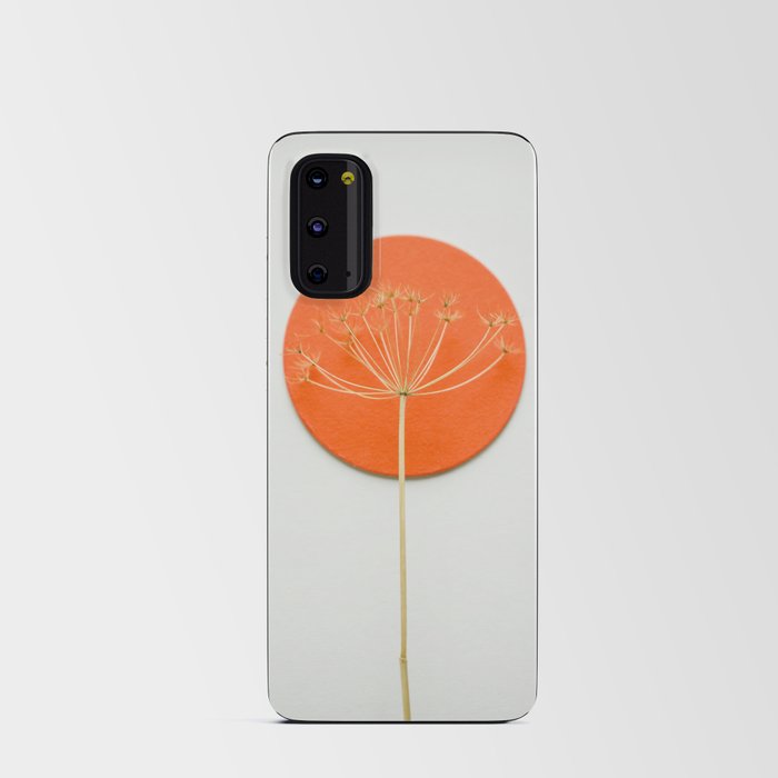 Orange circle and dried flower Android Card Case
