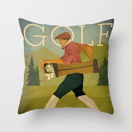 Vintage Golf Throw Pillow