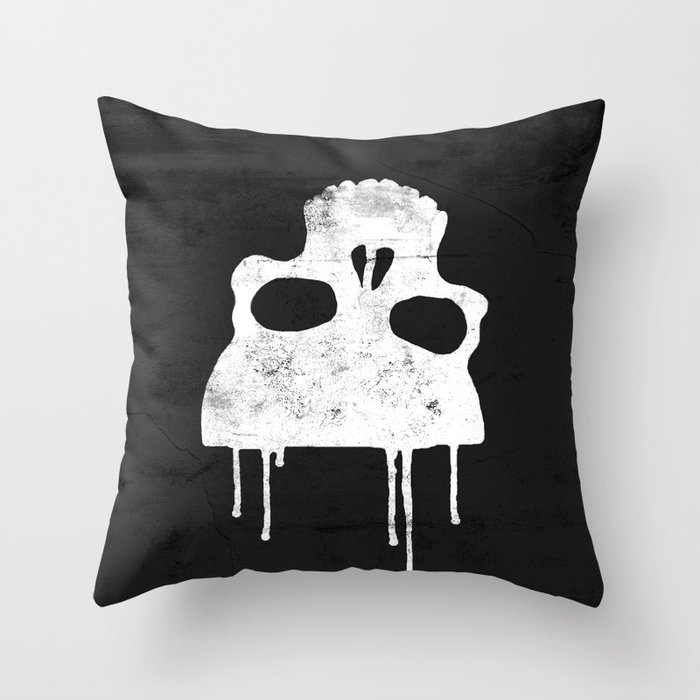  GRUNGE BACKGROUND WITH SKULL Throw Pillow