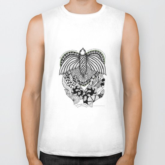 This goodbye is not forever Sympathy - Zentangle Illustration Biker Tank
