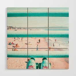 Roller Babe - Manhattan Beach Pier, California Wood Wall Art