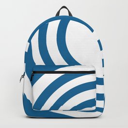 Modern abstract geomteric art -  optical illlusion circles - blue Backpack