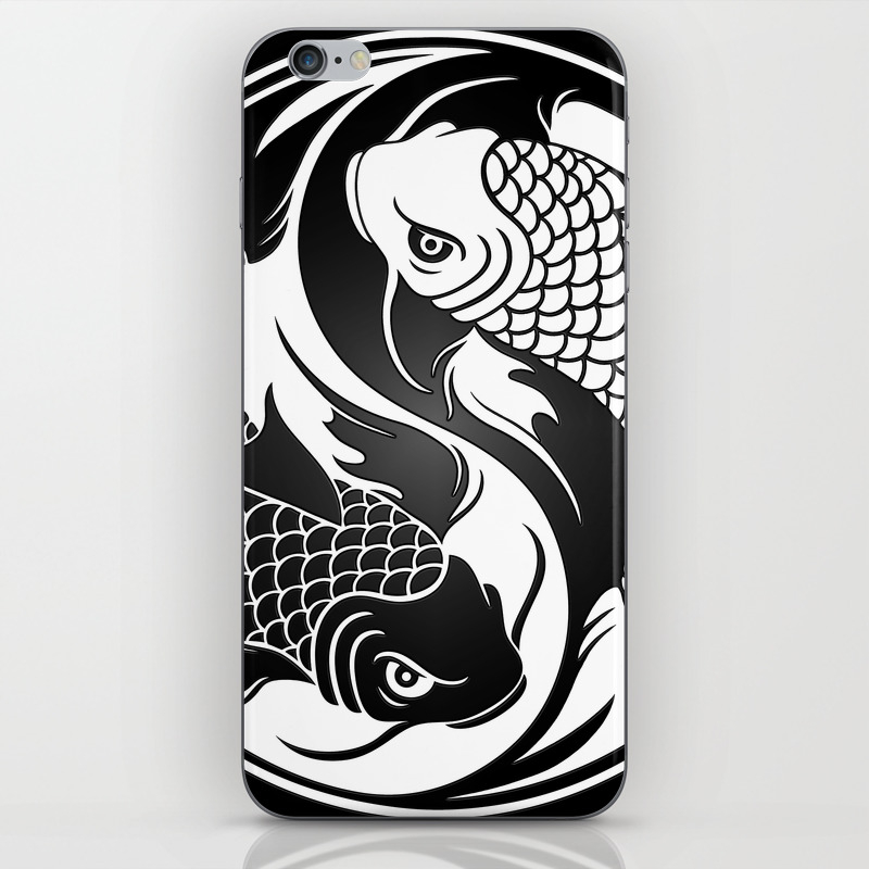White and Black Yin Yang Koi Fish iPhone Skin by Jeff Bartels | Society6