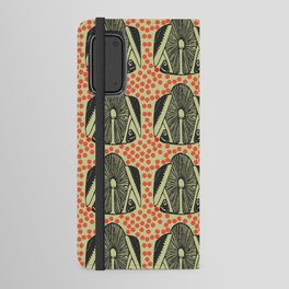  Pale Green Mushroom And Orange Polka Dot Pattern Android Wallet Case