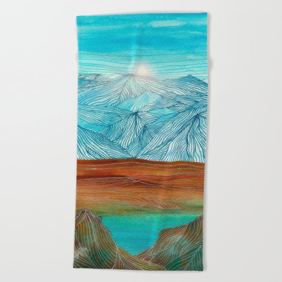 Lines in the mountains XI Beach Towel