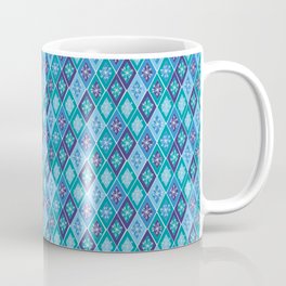 Perfectly Imperfect Stained Glass / Holiday / Christmas / Blue and Green / Festive / Snowflakes Mug