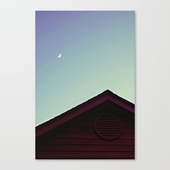 The Moon and The Red House Canvas Print
