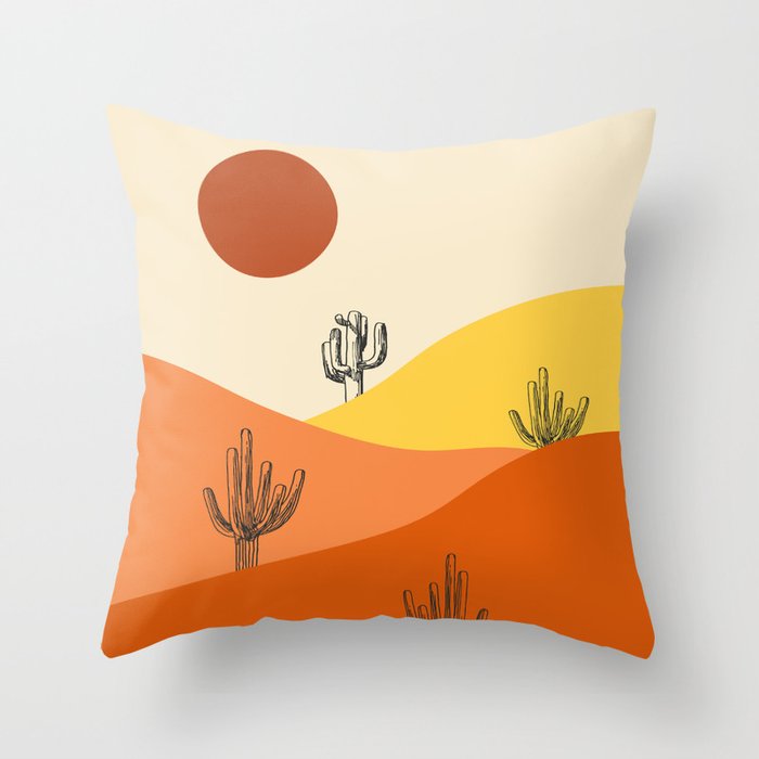 cool Desert sunset Throw Pillow