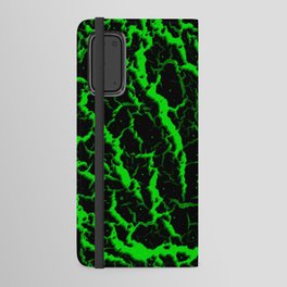 Cracked Space Lava - Green Android Wallet Case