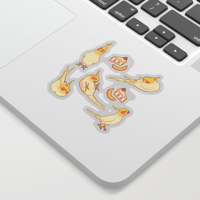 Pied Cockatiels all-over Sticker